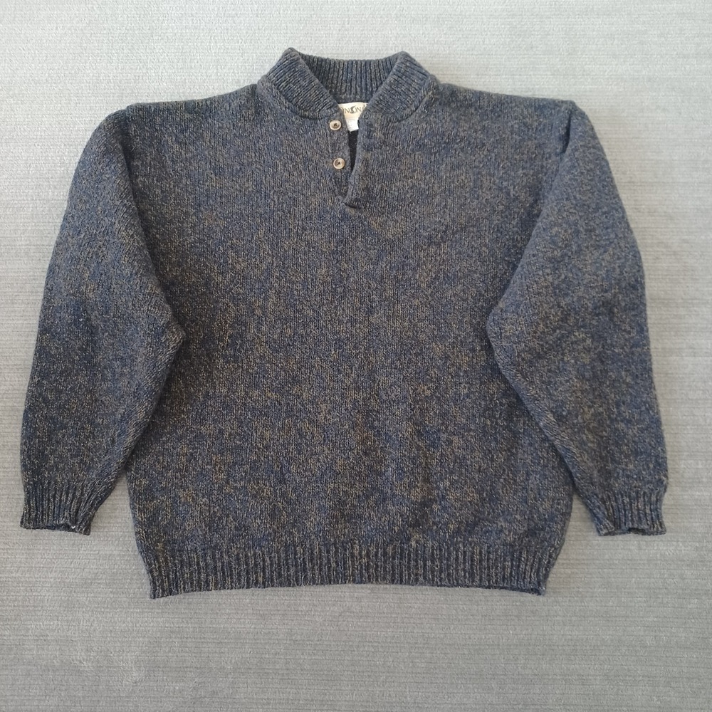 Vintage Winona Wool Sweater Mens Large Navy Blue Knight Heavyweight‎  Stretch